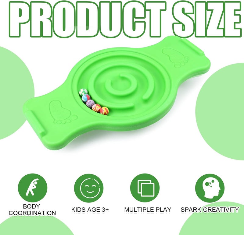 Seenelling Maze Balance Board for Kids Plastic Wobble Rocker Balance Board with Mini Balls Load 220lb Balance Game with Handles for Toddler Balancing Exercise Equipment Game, 24.5 x 11.8 Inch - Image 2